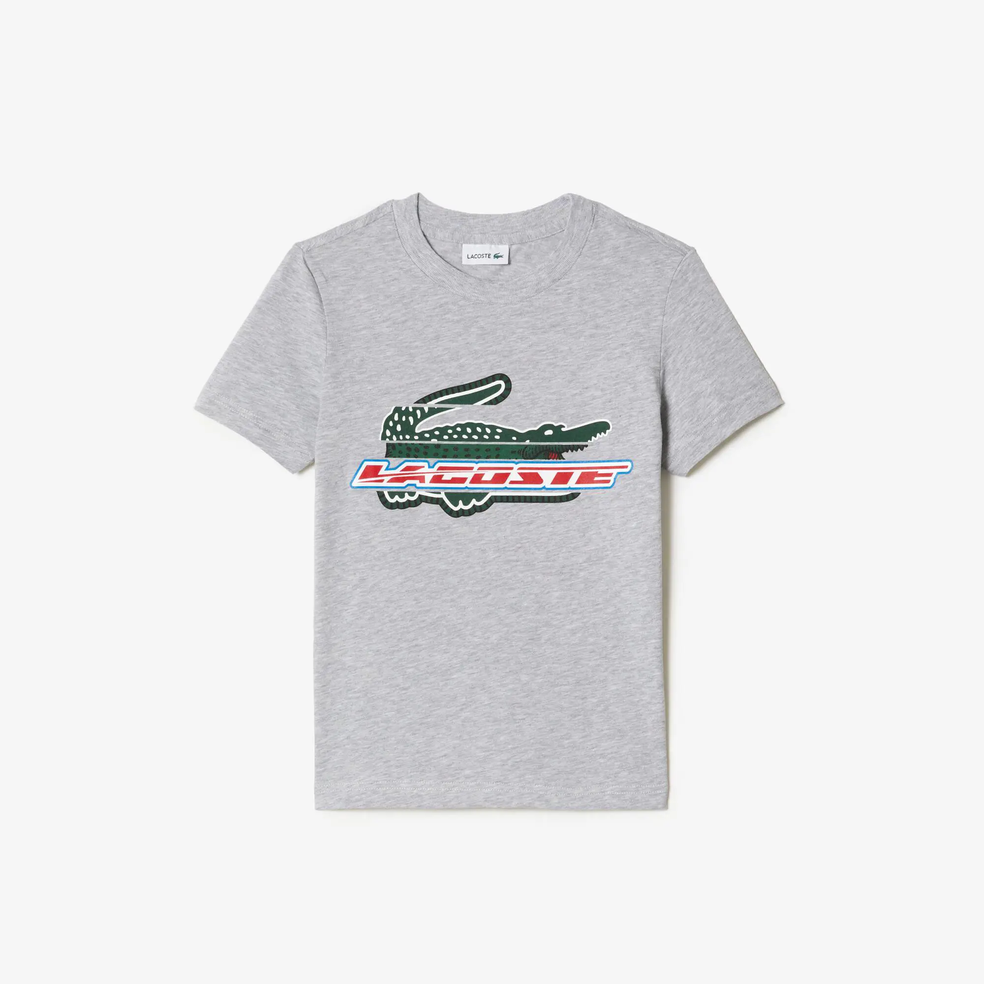 Lacoste Kids’ Contrast Print Cotton Jersey T-shirt. 1