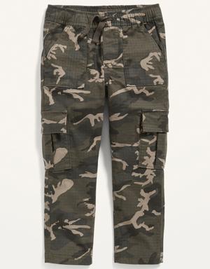 Functional-Drawstring Camo-Print Cargo Pants for Toddler Boys multi