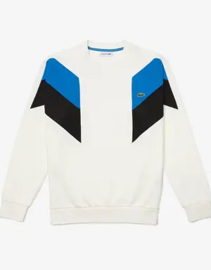 Men’s Crew Neck Colorblock Cotton Fleece Sweatshirt