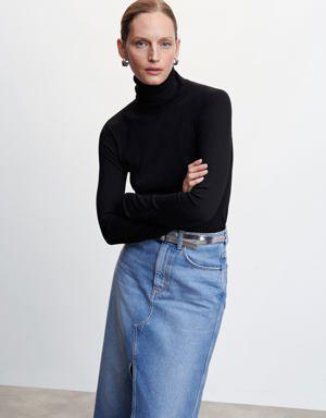 Mango Fine-knit turtleneck sweater