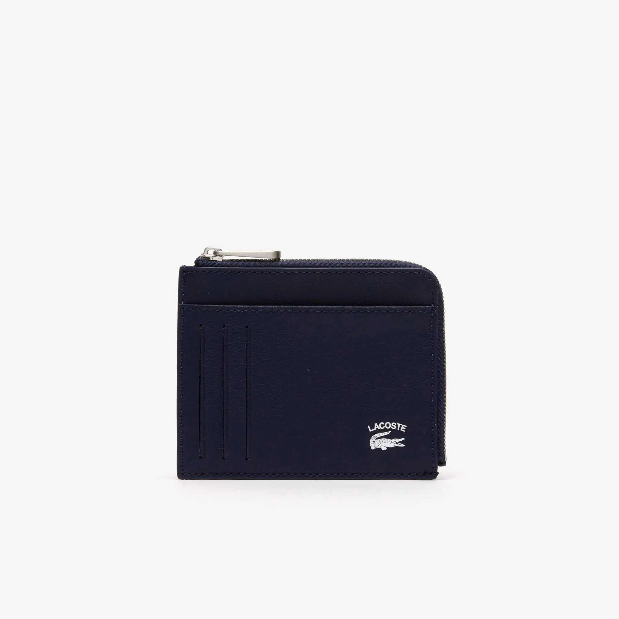Lacoste Men's Contrast Inscription Zip Card Holder. 1 Lacoste Men's Contrast Inscription Zip Card Holder. 1