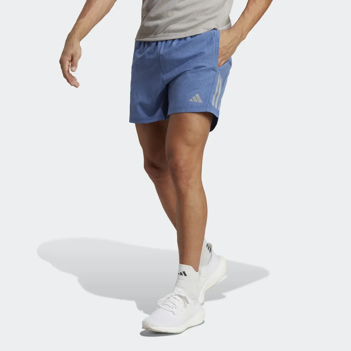 Adidas Own the Run Heather Shorts. 1