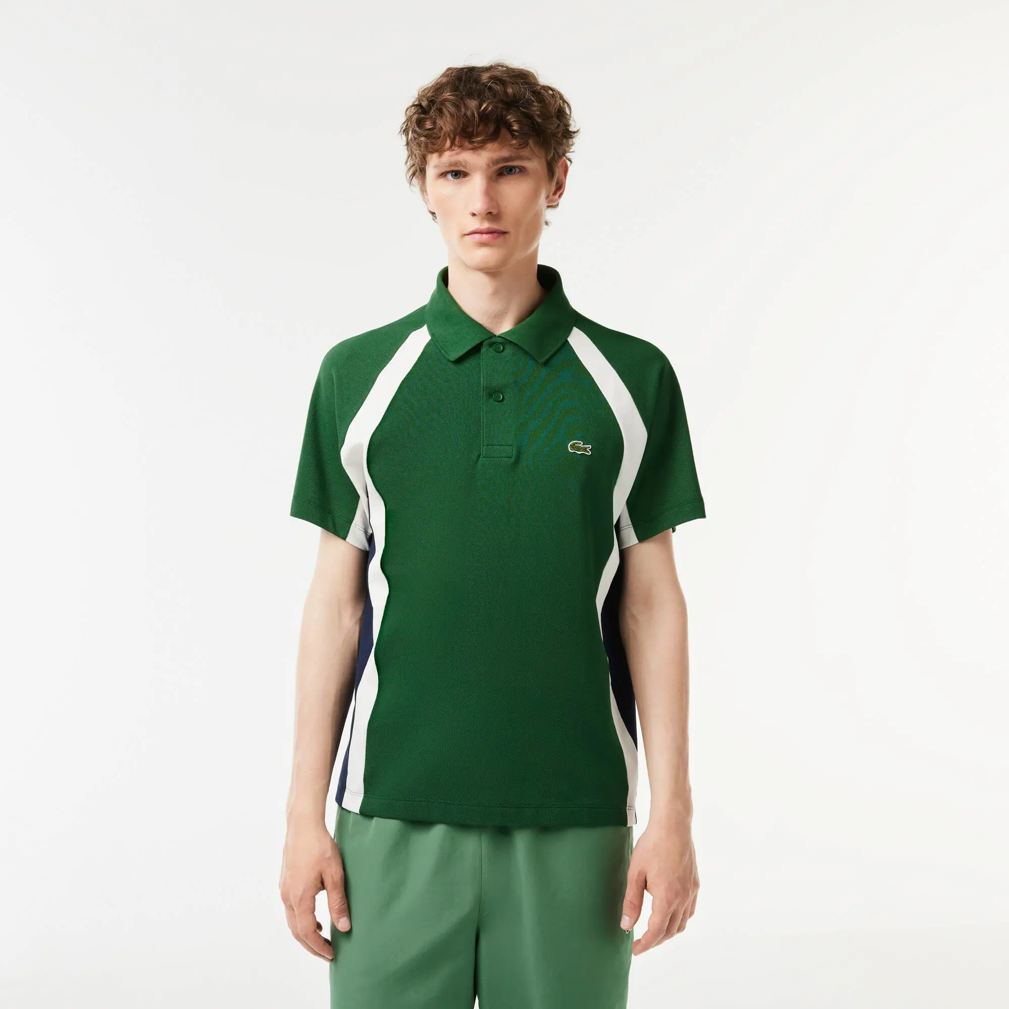 Lacoste Herren LACOSTE Poloshirt aus Baumwoll-Mini-Piqué mit Colourblock. 1