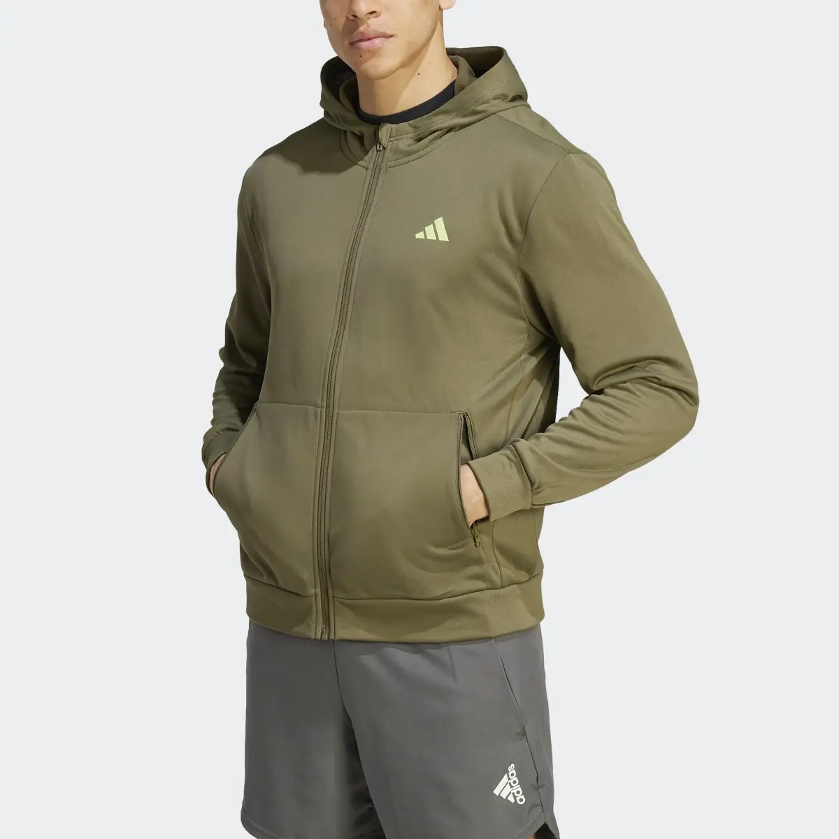 Adidas Train Essentials Seasonal Training Full-Zip Hoodie. 1