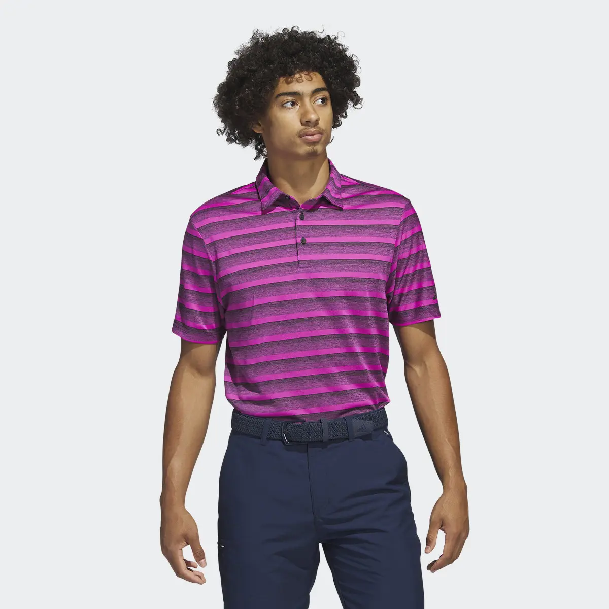 Adidas Two-Color Striped Polo Shirt. 2