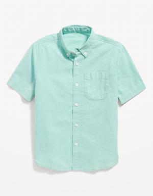 Short-Sleeve Oxford Shirt for Boys blue