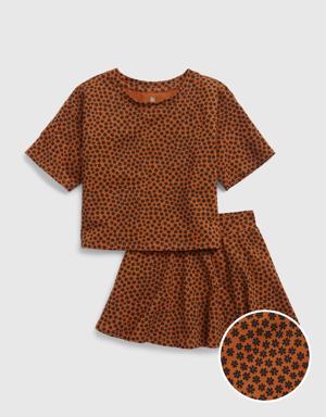 Kids T-Shirt and Skort Outfit Set multi