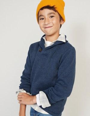 Shawl-Collar Sweater-Fleece Pullover for Boys blue