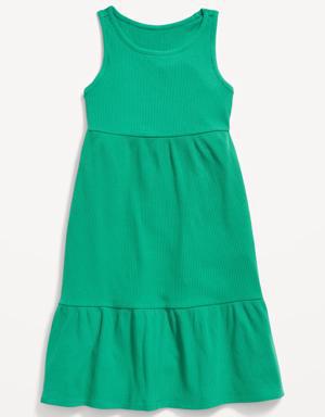 Old Navy Sleeveless Rib-Knit Swing Dress for Girls blue