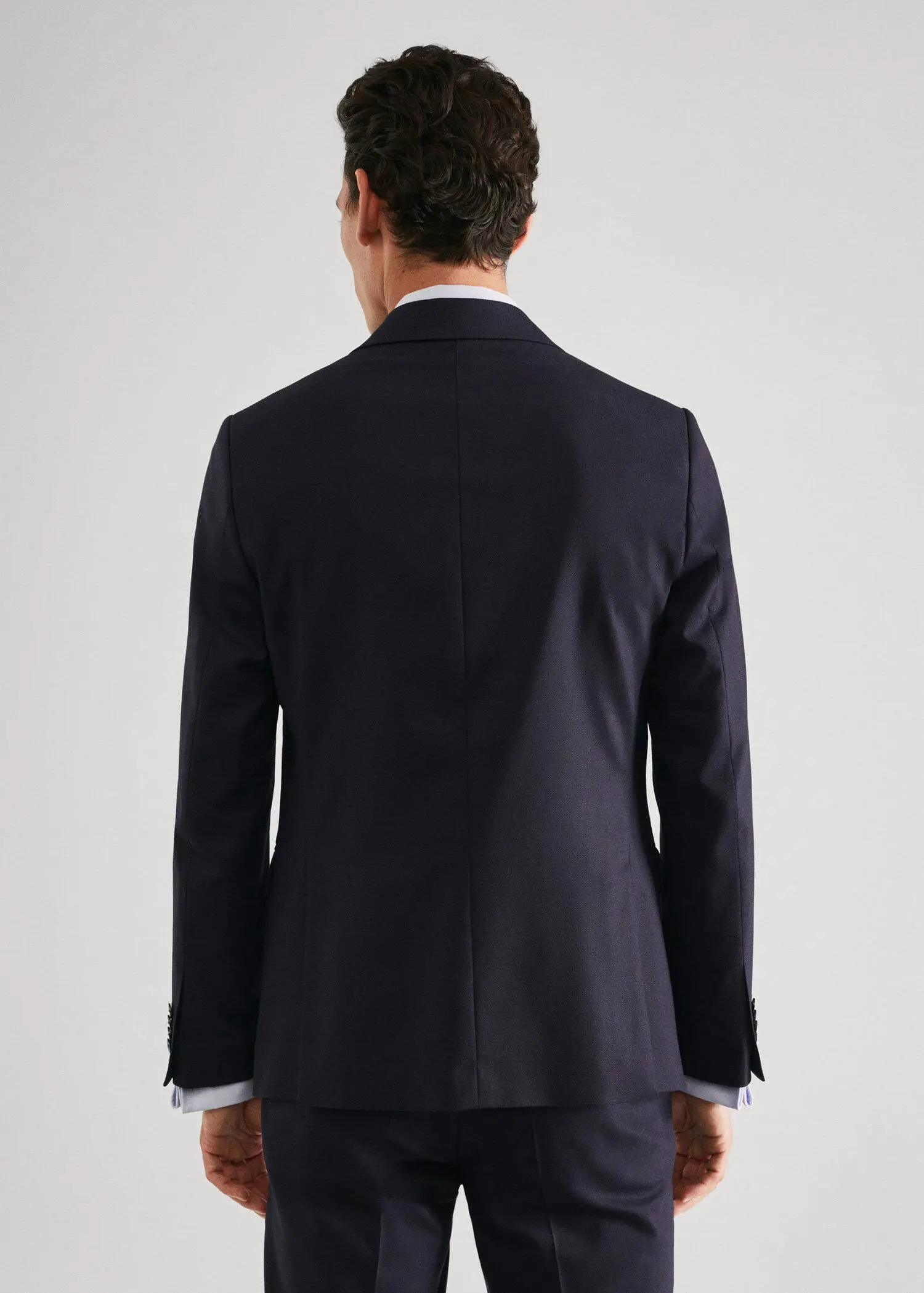 Mango Slim-fit wool suit blazer. 3