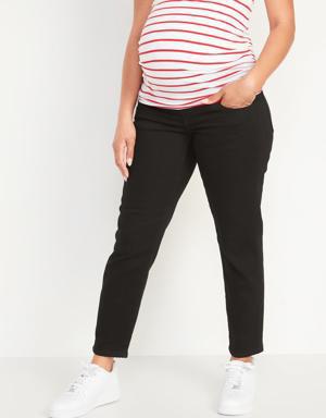 Maternity Front Low-Panel OG Straight Jeans black