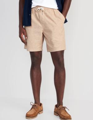 Linen-Blend Jogger Shorts for Men -- 7-inch inseam beige