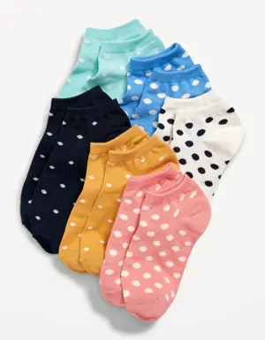 Printed Ankle Socks 6-Pack for Girls pink