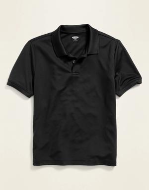 Moisture-Wicking School Uniform Polo Shirt for Boys black