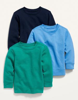 Unisex Crew-Neck Pullover Sweatshirt 3-Pack for Toddler blue