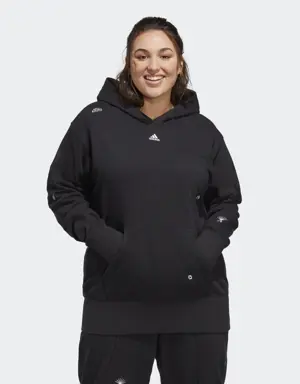 Relaxed Hoodie with Healing Crystals-Inspired Graphics (Plus Size)