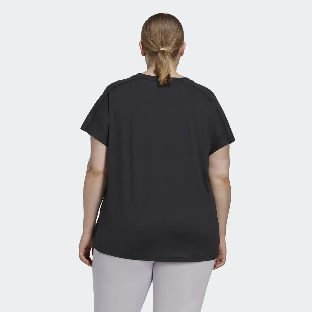 Adidas AEROREADY Train Essentials Minimal Branding V-Neck Tee (Plus Size). 2