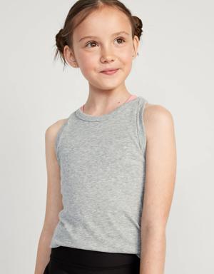 UltraLite Racerback Rib-Knit Performance Tank for Girls gray