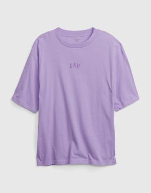 Gap Heavyweight Relaxed Gap Logo T-Shirt purple