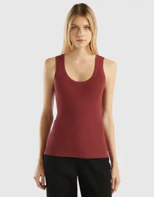 ribbed tank top with lurex