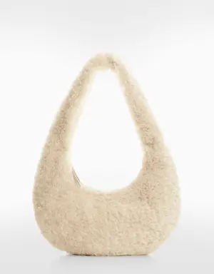 Fur-effect shoulder bag