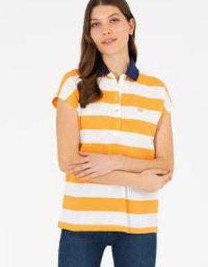 Kadın Turuncu Polo Yaka T-Shirt