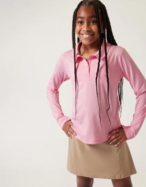 Athleta Girl School Day Longsleeve Polo pink