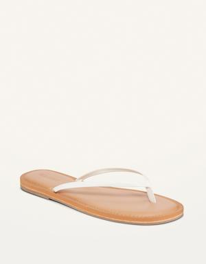 Faux-Leather Capri Sandals white