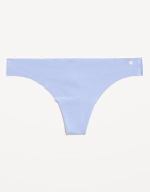 Old Navy Low-Rise Soft-Knit No-Show Thong Underwear for Women blue