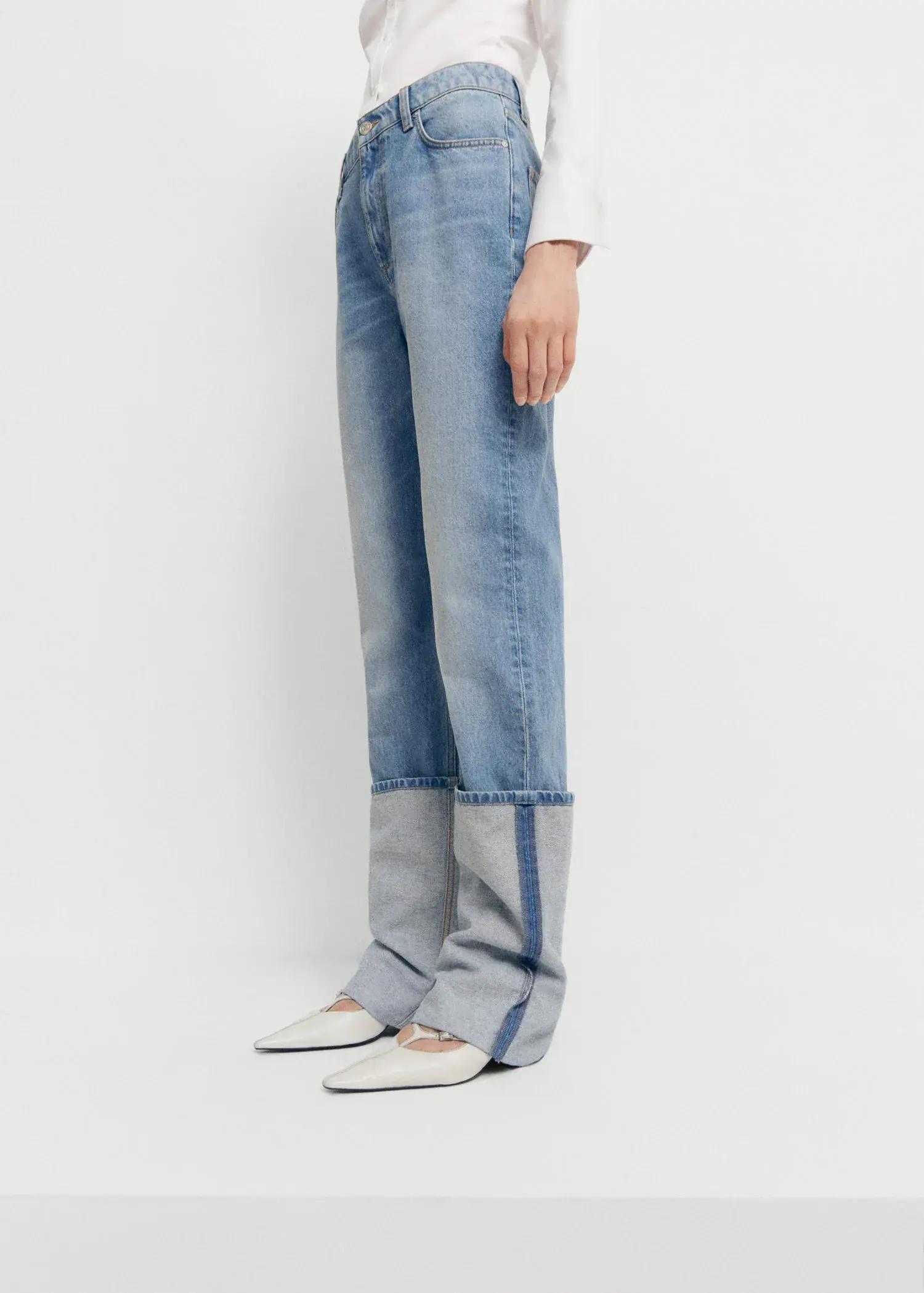 Mango Turned-up straight jeans. 2