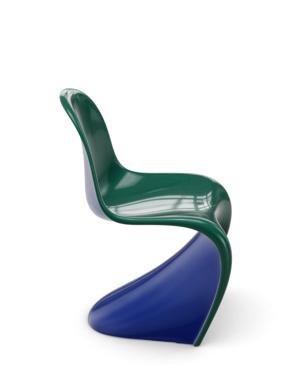 Panton Duo Çam Yeşili Mavi Kavisli Dekoratif Sandalye