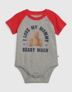 Gap Baby 100% Organic Cotton Mix and Match Graphic Bodysuit gray