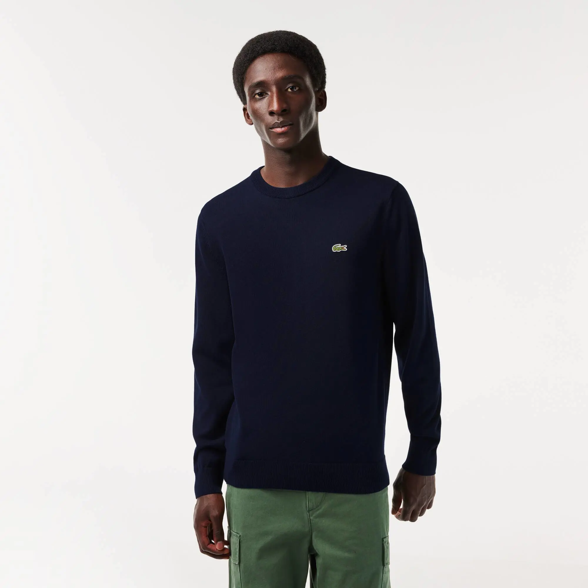 Lacoste Men's Organic Cotton Crew Neck Sweater. 1