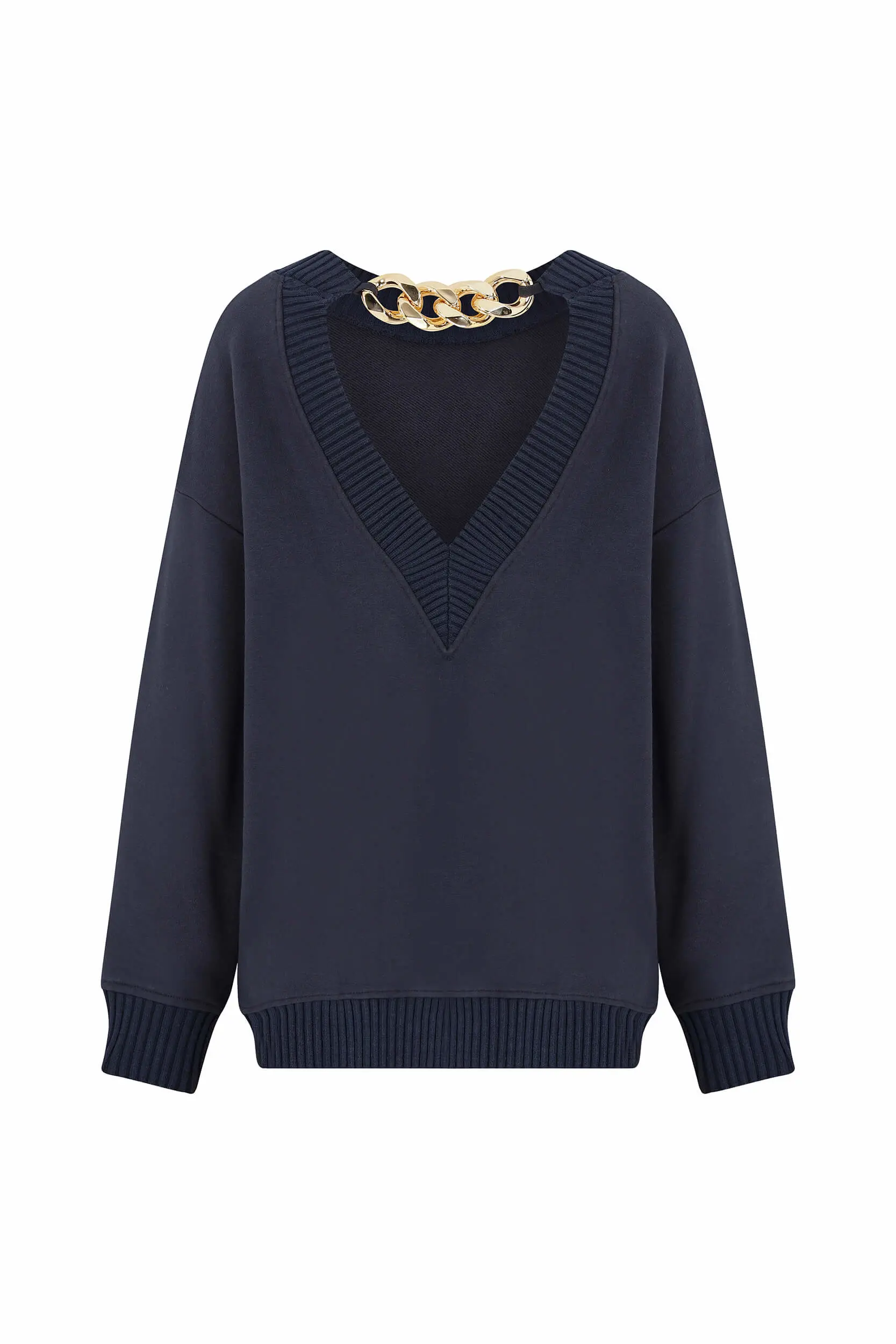 Roman Back Detailed Navy Sweatshirt - 0 / NAVY. 1