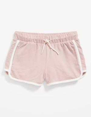 French Terry Dolphin-Hem Cheer Shorts for Girls pink