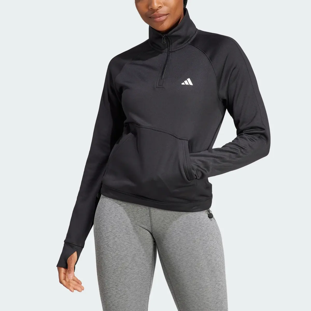 Adidas Aeroready Game & Go Quarter-Zip Fleece Top. 1