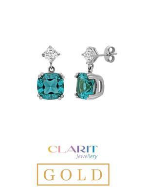 Clarit Jewellery Created Paraiba Taşlı 8 Ayar Beyaz Altın Küpe Clarit Jewellery Created Paraiba Taşlı 8 Ayar Beyaz Altın Küpe WW03750370499