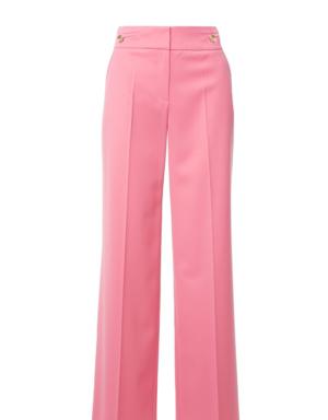 Pink Trousers with Gold Button Detail Flato Pockets