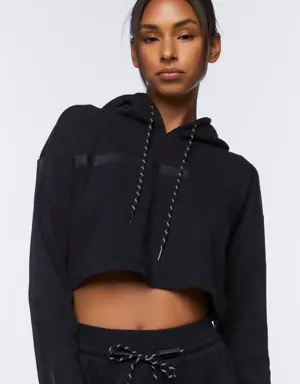 Forever 21 Active Cropped Hoodie Black