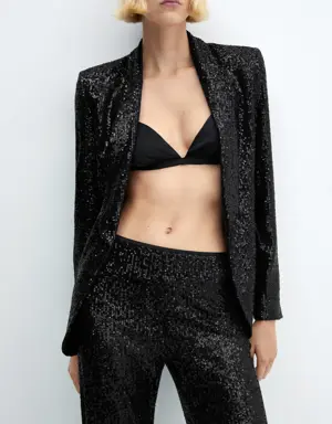 Sequined suit trousers