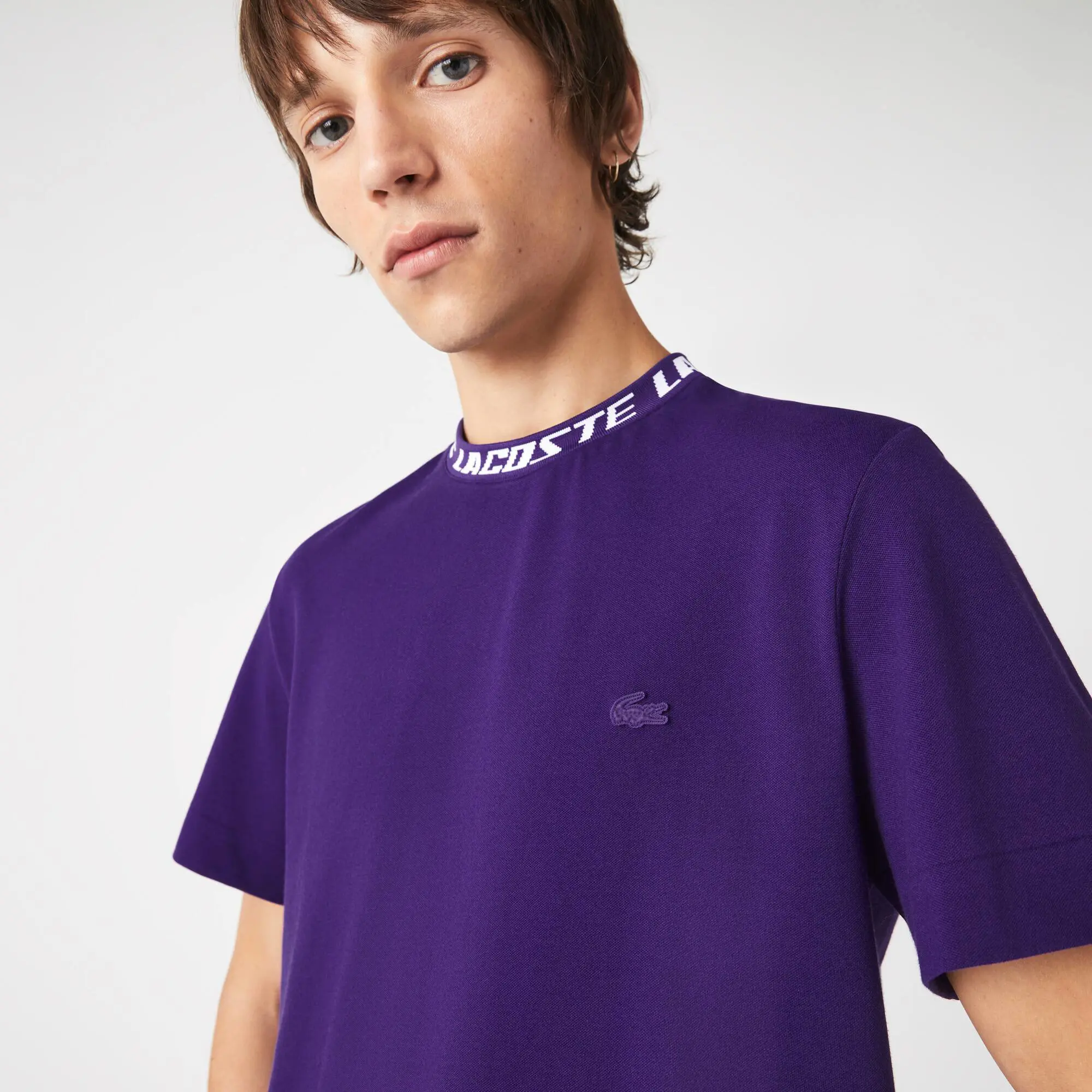 Lacoste T-shirt regular fit de gola com marca Lacoste para homem. 1