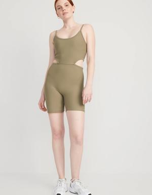 PowerSoft Cutout-Waist Bodysuit for Women -- 6-inch inseam green