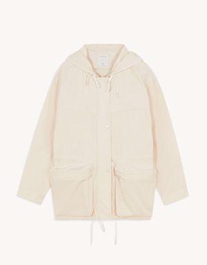 Nylon jacket with hood