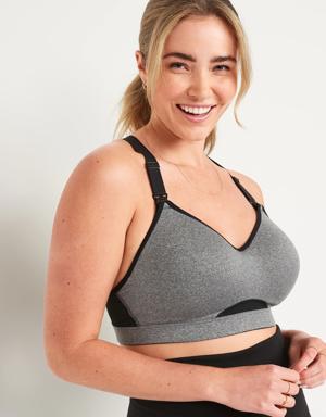 Maternity High Support Nursing Sports Bra gray