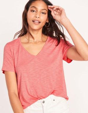 Luxe V-Neck T-Shirt silver