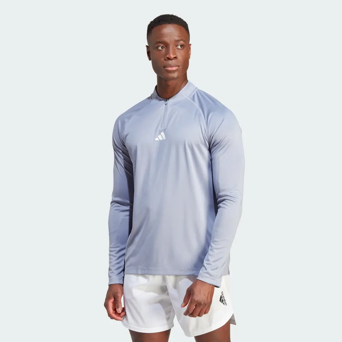 Adidas Gym Heat Quarter-Zip Long Sleeve Tee. 2