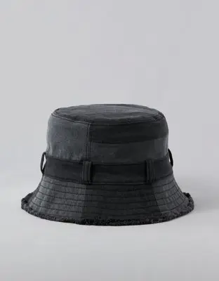 American Eagle Reversible Black Repurposed Bucket Hat. 1