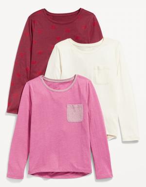 Softest Long-Sleeve T-Shirt Variety 3-Pack for Girls pink