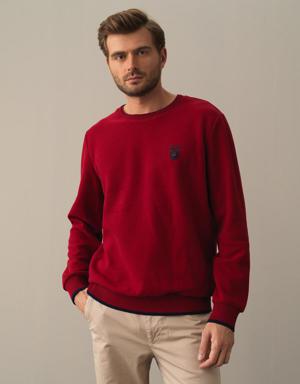 Bisiklet Yaka Pamuklu Regular Fit Büyük Beden Sweatshirt