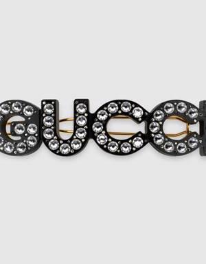 Crystal 'Gucci' hair slide